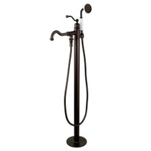 Kingston Brass  KS7135ABL English Country Freestanding Tub Faucet with Hand Shower, Oil Rubbed Bronze