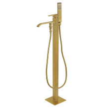 Kingston Brass  KS4137QLL Executive Freestanding Tub Faucet with Hand Shower, Brushed Brass