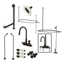 Kingston Brass  CCK4185PL Vintage Gooseneck Clawfoot Tub Faucet Package with Shower Enclosure, Oil Rubbed Bronze