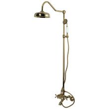 Kingston Brass  CCK2662 Wall Mount Vintage Clawfoot Tub Faucet with Shower & Handshower, Polished Brass