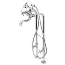 Kingston Brass  CCK246K1 Essex Freestanding Clawfoot Two Handle Tub Faucet Package with Supply Line, Stop Valve and Handle, Polished Chrome
