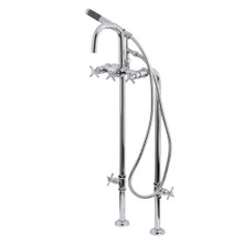 Kingston Brass  Aqua Vintage CCK8401DX Concord Freestanding Tub Faucet with Supply Line, Stop Valve and Handle, Polished Chrome