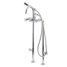 Kingston Brass  Aqua Vintage CCK8101DX Concord Freestanding Two Handle Tub Faucet with Supply Line, Stop Valve and Handle, Polished Chrome