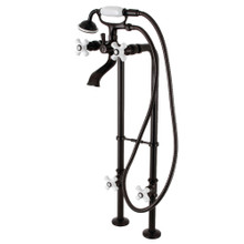 Kingston Brass  CCK266PXK5 Kingston Freestanding Two Handle Clawfoot Tub Faucet Package with Supply Line, Stop Valve and Handle, Oil Rubbed Bronze