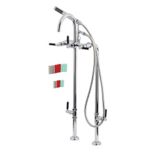 Kingston Brass  Aqua Vintage CCK8101DKL Concord Freestanding Tub Faucet with Supply Line, Stop Valve and Handle, Polished Chrome