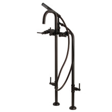 Kingston Brass  Aqua Vintage CCK8405DL Concord Freestanding Tub Faucet with Supply Line, Stop Valve and Handle, Oil Rubbed Bronze