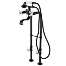 Kingston Brass  CCK226PXK0 Kingston Freestanding Clawfoot Tub Faucet Package with Supply Line, Stop Valve and Handle, Matte Black