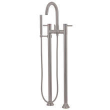 Kingston Brass  KS8358DL Concord Freestanding Two Handle Tub Faucet with Hand Shower, Brushed Nickel