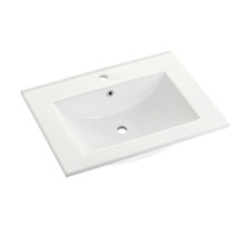 Kingston Brass  Fauceture LBT24187W1 Ultra Modern 24-Inch X 18-Inch Ceramic Vanity Top (1 Hole), White