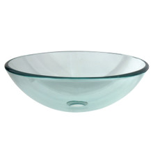 Kingston Brass  Fauceture EVSPCC1 Templeton 16-1/2 Inch Round Tempered Glass Vessel Sink, Crystal Clear