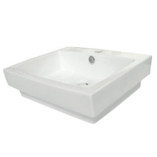 Kingston Brass  Fauceture EV4024 Plaza Semi-Recessed Bathroom Sink, White