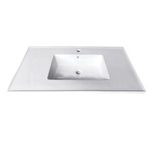 Kingston Brass  Fauceture LBT312271 Continental 31-Inch Ceramic Vanity Top, 1-Hole, White