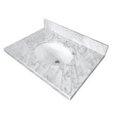 Kingston Brass  Fauceture KVPB3022M38 Templeton 30" x 22" Carrara Marble Vanity Top with Oval Sink, Carrara Marble