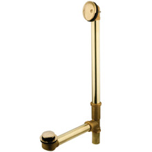 Kingston Brass PDTT2182 18" Tub Waste with Overflow with Tip Toe Drain, Polished Brass