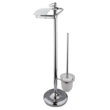 Kingston Brass CC2011 Pedestal Toilet Paper Holder Stand with Brush, Polished Chrome