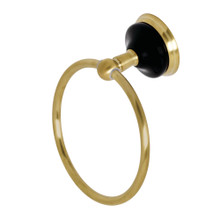 Kingston Brass BA9114BB Water Onyx 6 in. Towel Ring, Brushed Brass