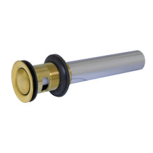 Kingston Brass KB8107 Push Pop-Up Drain with Overflow, Brushed Brass