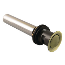 Kingston Brass KB8103 Push Pop-Up Drain with Overflow, Antique Brass
