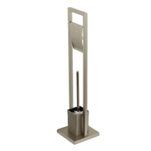 Kingston Brass SCC8348 Pedestal Toilet Paper Holder with Toilet Brush Holder, Brushed Nickel