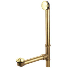 Kingston Brass DLL3162 16-Inch Lift and Lock Tub Waste and Overflow, Polished Brass