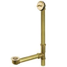 Kingston Brass DTL1202 20-Inch Trip Lever Waste and Overflow with Grid, Polished Brass