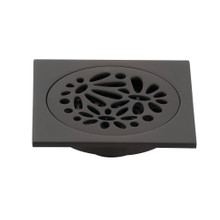 Kingston Brass BSF6360ORB Watercourse Floral 4" Square Grid Shower Drain, Oil Rubbed Bronze