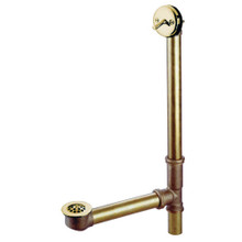Kingston Brass DTL1182 18-Inch Trip Lever Waste and Overflow with Grid, Polished Brass