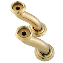 Kingston Brass CCU402 S Shape Swing Elbow for 7" Centers Deck Mount Tub Filler with Hand Shower, Polished Brass