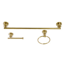 Kingston Brass BAK821148BB Concord 3-Piece Bathroom Accessory Set, Brushed Brass - Towel bar, Towel Ring, Toilet Paper Holder