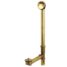 Kingston Brass DLL3187 18" Tub Waste and Overflow with Lift & Lock Drain, 20 Gauge, Brushed Brass