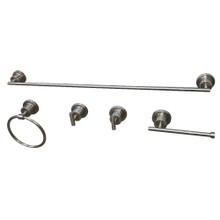 Kingston Brass BAH8212478SN Concord 5-Piece Bathroom Accessory Set, Brushed Nickel  - 18" Towel Bar, Towel Ring, Toilet Paper Holder, Two Robe Hooks