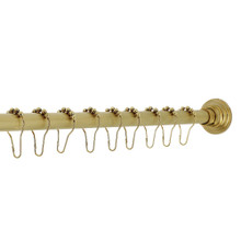 Kingston Brass SRK607 Edenscape 72-Inch Adjustable Shower Curtain Rod with Rings, Brushed Brass