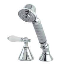 Kingston Brass KSK2361PLTR Deck Mount Hand Shower with Diverter for Roman Tub Faucet, Polished Chrome
