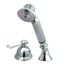Kingston Brass KSK3351PLTR Deck Mount Hand Shower with Diverter for Roman Tub Faucet, Polished Chrome