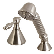 Kingston Brass KSK2368NLTR Deck Mount Hand Shower with Diverter for Roman Tub Faucet, Brushed Nickel