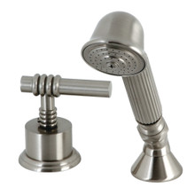 Kingston Brass KSK2368MLTR Deck Mount Hand Shower with Diverter for Roman Tub Faucet, Brushed Nickel