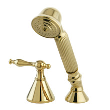 Kingston Brass KSK2362NLTR Deck Mount Hand Shower with Diverter for Roman Tub Faucet, Polished Brass