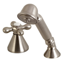 Kingston Brass KSK2368AXTR Deck Mount Hand Shower with Diverter for Roman Tub Faucet, Brushed Nickel