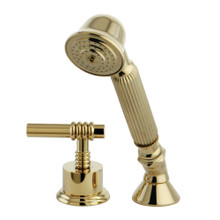 Kingston Brass KSK2362MLTR Deck Mount Hand Shower with Diverter for Roman Tub Faucet, Polished Brass