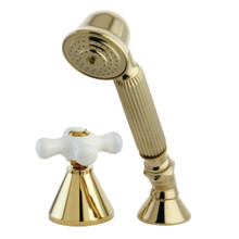 Kingston Brass KSK2362PXTR Deck Mount Hand Shower with Diverter for Roman Tub Faucet, Polished Brass