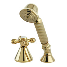 Kingston Brass KSK2362AXTR Deck Mount Hand Shower with Diverter for Roman Tub Faucet, Polished Brass