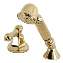 Kingston Brass KSK4302ALTR Deck Mount Hand Shower with Diverter for Roman Tub Faucet, Polished Brass