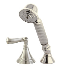 Kingston Brass KSK5368FLTR Deck Mount Hand Shower with Diverter for Roman Tub Faucet, Brushed Nickel