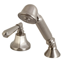 Kingston Brass KSK4308HLTR Deck Mount Hand Shower with Diverter for Roman Tub Faucet, Brushed Nickel