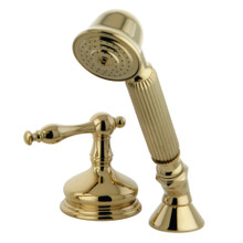 Kingston Brass KSK3332NLTR Deck Mount Hand Shower with Diverter for Roman Tub Faucet, Polished Brass