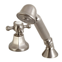 Kingston Brass KSK4308BXTR Deck Mount Hand Shower with Diverter for Roman Tub Faucet, Brushed Nickel