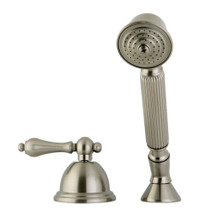 Kingston Brass KSK3358ALTR Deck Mount Hand Shower with Diverter for Roman Tub Faucet, Brushed Nickel