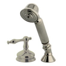 Kingston Brass KSK3338NLTR Deck Mount Hand Shower with Diverter for Roman Tub Faucet, Brushed Nickel