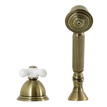 Kingston Brass KSK3353PXTR Deck Mount Hand Shower with Diverter for Roman Tub Faucet, Antique Brass