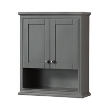 Wyndham  WCS2020WCDK Deborah 24 inch Bathroom Wall-Mounted Storage Cabinet in Dark Gray